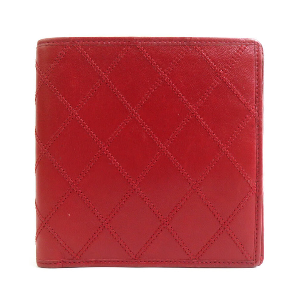 Chanel CHANEL Billfold Bicolore Leather Red Men's e61862a
